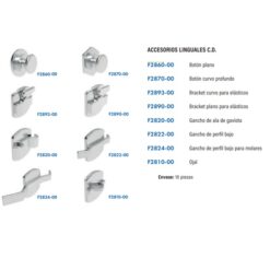 Accesorios linguales Cementado Directo Leone 10 uds