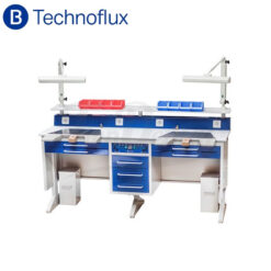 Mesa de Trabajo Metálica 2 Puestos con Aspirador y Luz