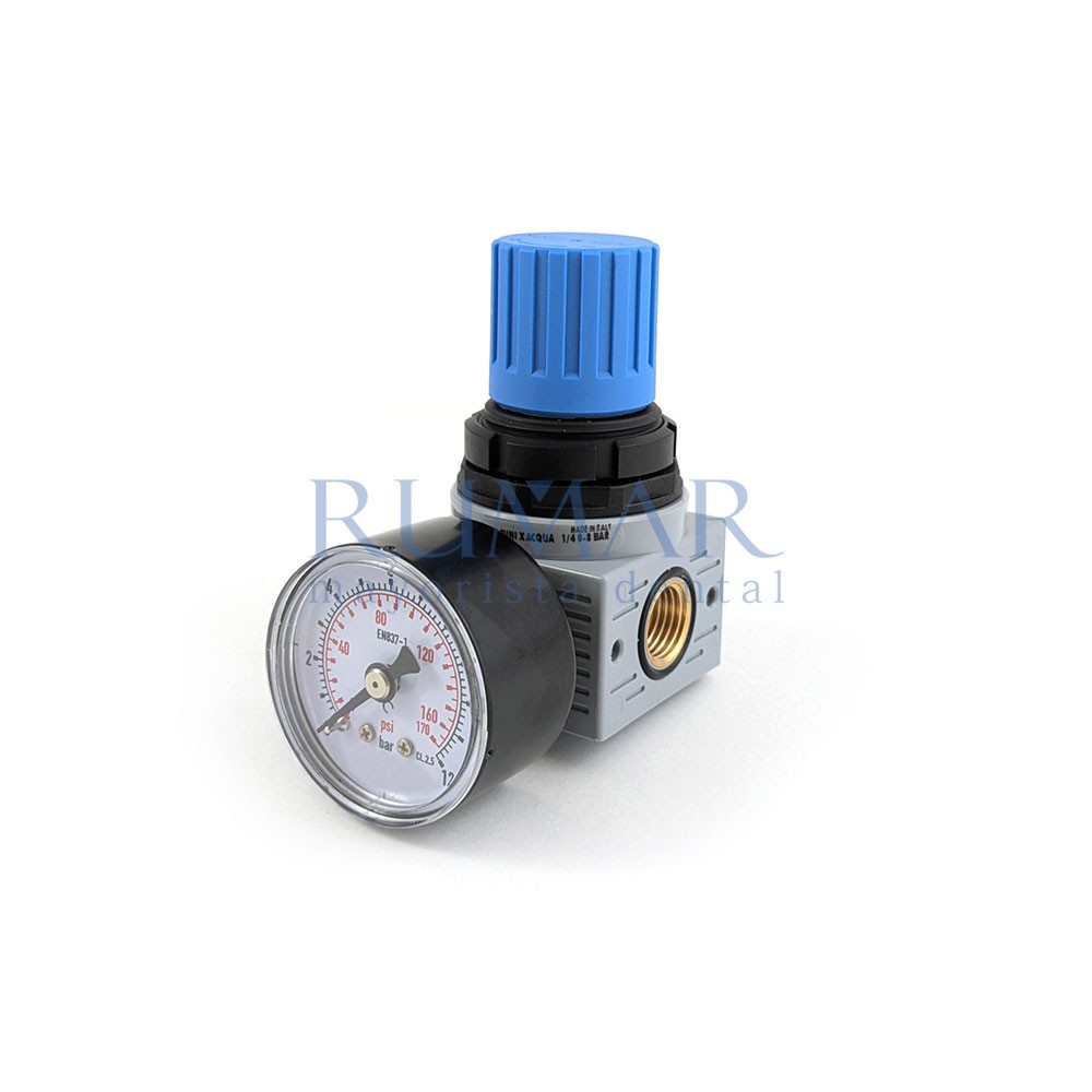 Regulador Standart agua, 0-8 BAR, con manómetro y tuerca (2109D)