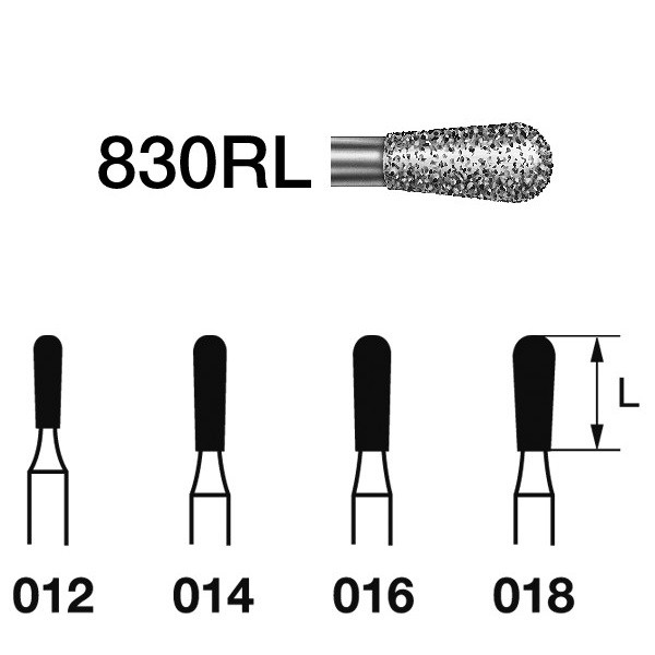 830RL.314 Fresa Diamante Turbina 5 Uds