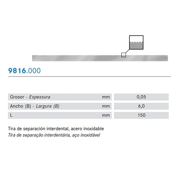 9816.000 Tiras de Separación de Acero 10 uds