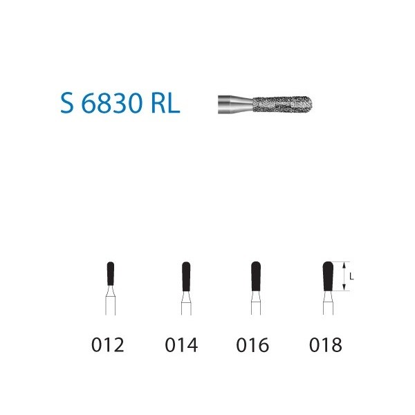 S6830RL.314 Fresa Diamante Turbina 5 Uds