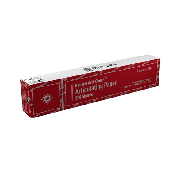 Papel Articular Fino 40 micras Bausch Cuadernillo 200 tiras Rojo