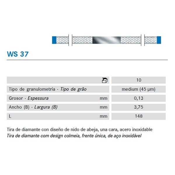 WS 25 Tiras de Pulido Komet 10 Uds
