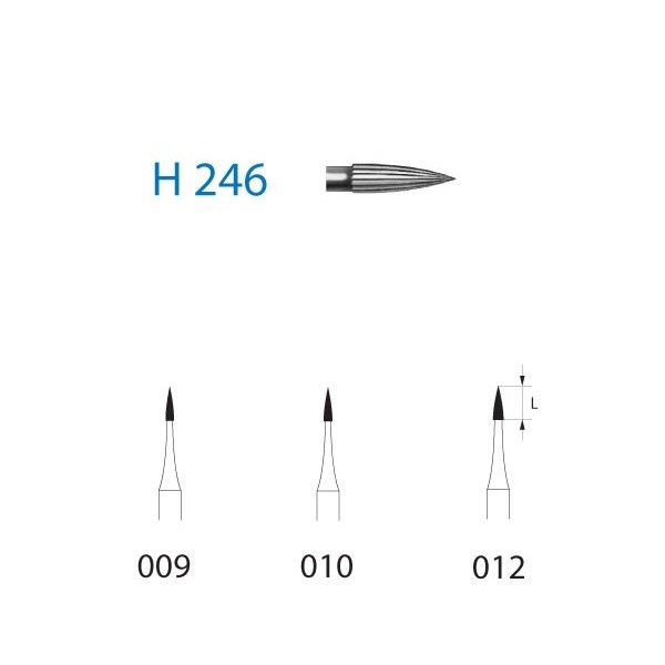 H246.314 Fresa Turbina Acabado Oclusal 5 uds