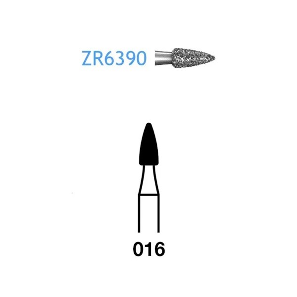 ZR6390.314.016 Fresa Turbina Diamante para Circonio Komet 5 Uds