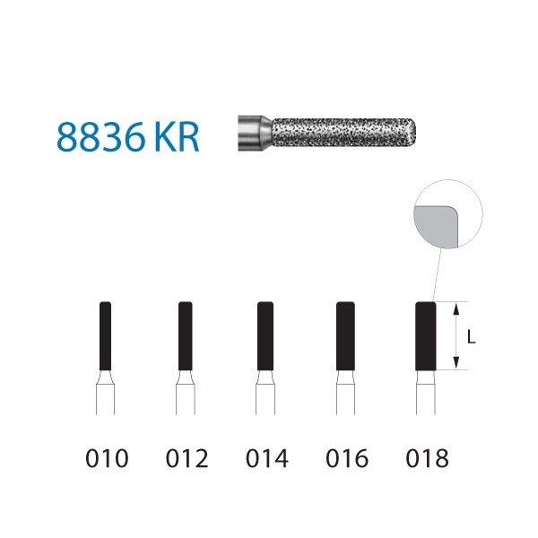 8836KR.314 Fresa Diamante Turbina 5 Uds