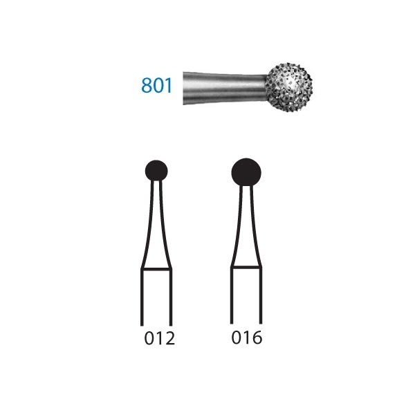 Fresa Turbina Diamante Bola Tallo Largo 801.315 Komet 1 Ud
