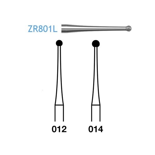ZR801L.314 Fresa Turbina Diamante para Circonio Komet 1 Unidad
