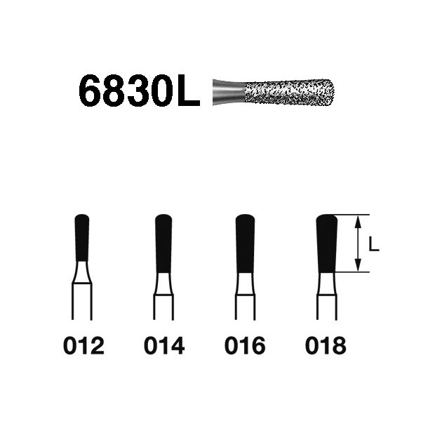 6830L.314 Fresa Diamante Turbina 5 Uds