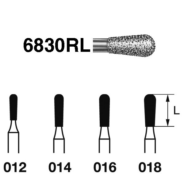 6830RL.314 Fresa Diamante Turbina 5 Uds