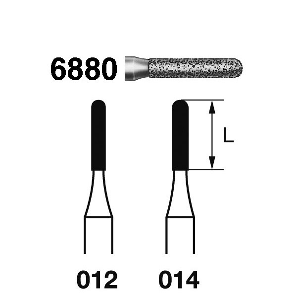 6880.314 Fresa Turbina Diamante Komet 5 Uds