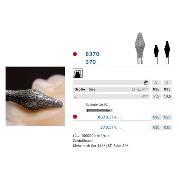 Fresa 8370 Diamante Turbina 1 Ud