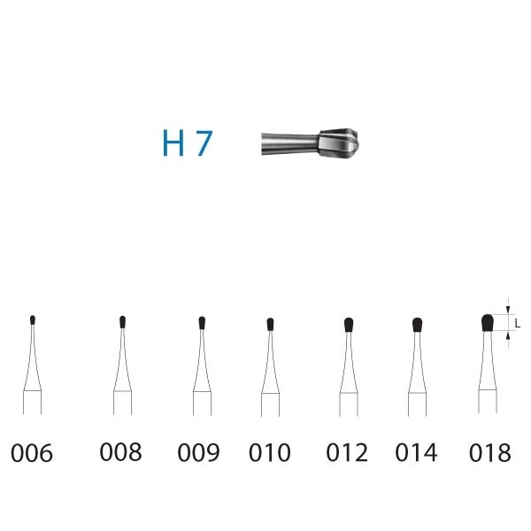 H7 Fresa Tungsteno Turbina Pera Komet 5 uds