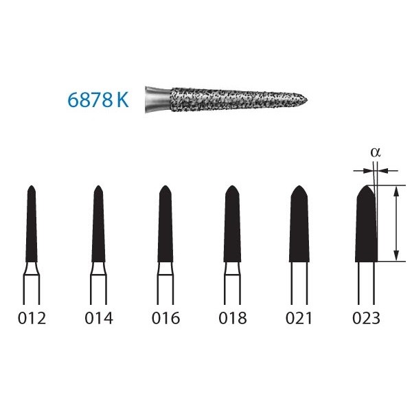 6878K.314 Fresa Diamante Turbina 5 Uds