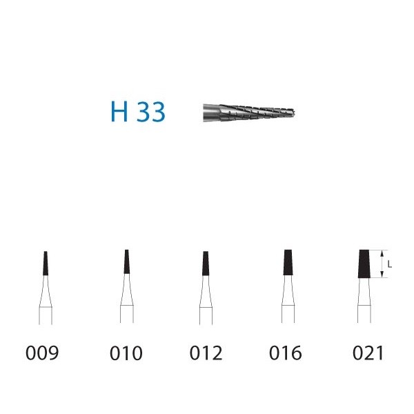 H33.314 Fresa Tungsteno Turbina Cónica Komet 5 uds