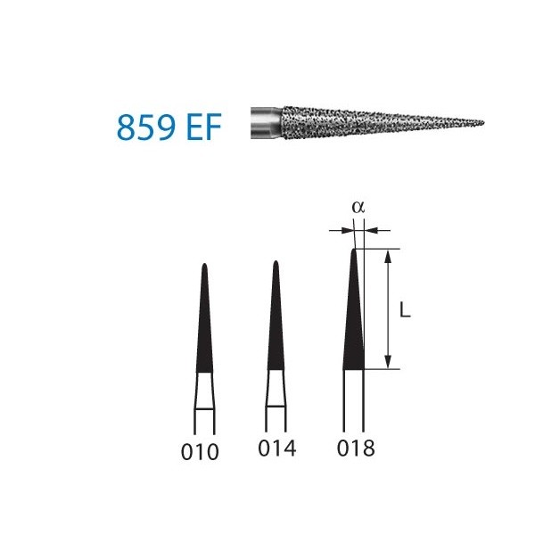 859EF.314 Fresa Diamante Turbina 5 Uds