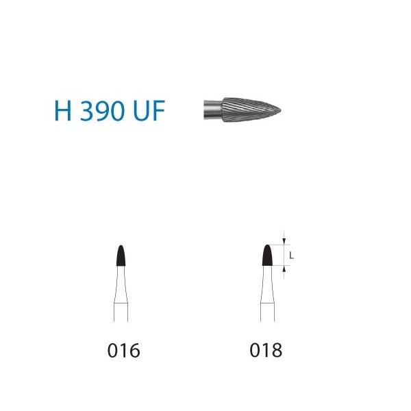 H390UF.314 Fresa Tungsteno Turbina 30 Filos 5 uds