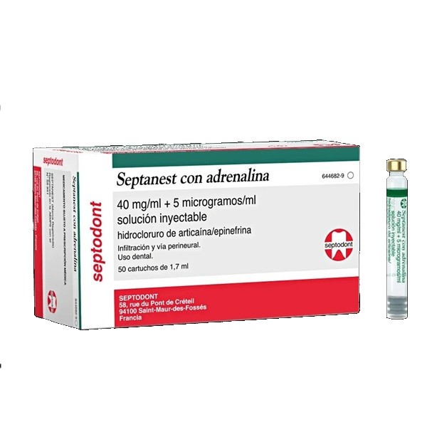 Septanest Anestesia Articaína con adrenalina al 1/200 000 50 Carpules