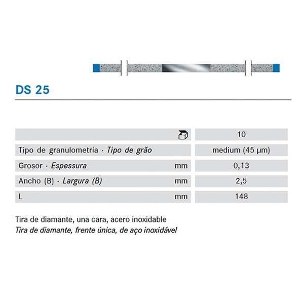 DS 25 Tiras de Pulido Komet 10 Uds