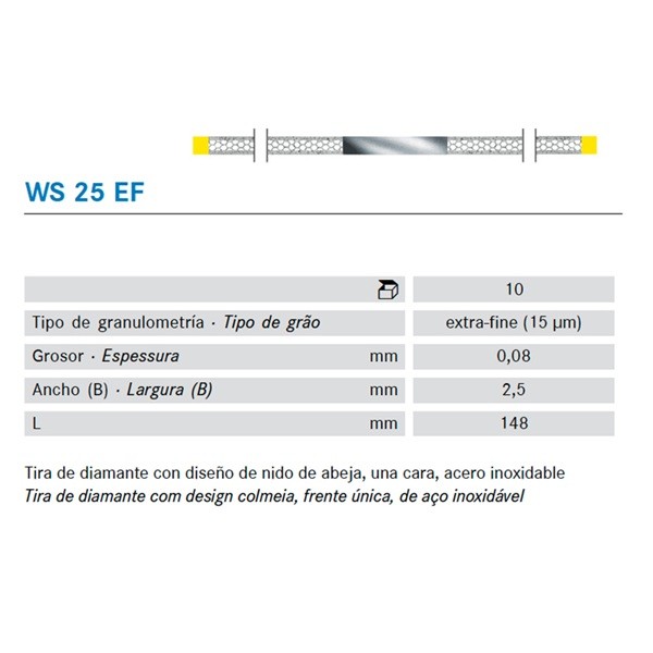 WS 25EF Tiras de Pulido Komet 10 Uds