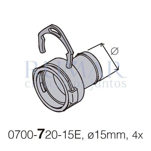 DürrConnect hembra a 15mm (K), 5uds