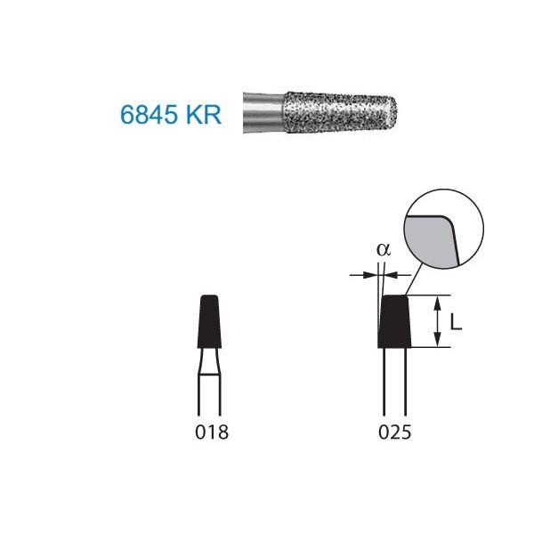6845KR.314 Fresa Diamante Turbina 5 Uds