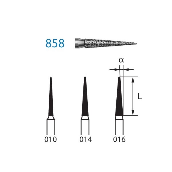 858.314 Fresa Turbina Diamante Lanza 5 Uds