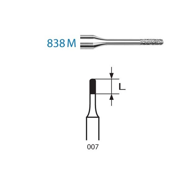 838M.314.007 Fresa Diamante Turbina Micropreparación 5 Uds