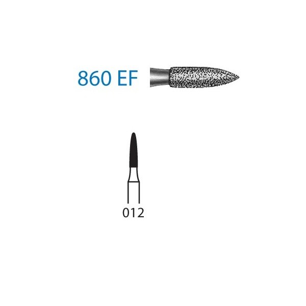 860EF.314.012 Fresa Diamante Turbina Llama Corta 5 Uds