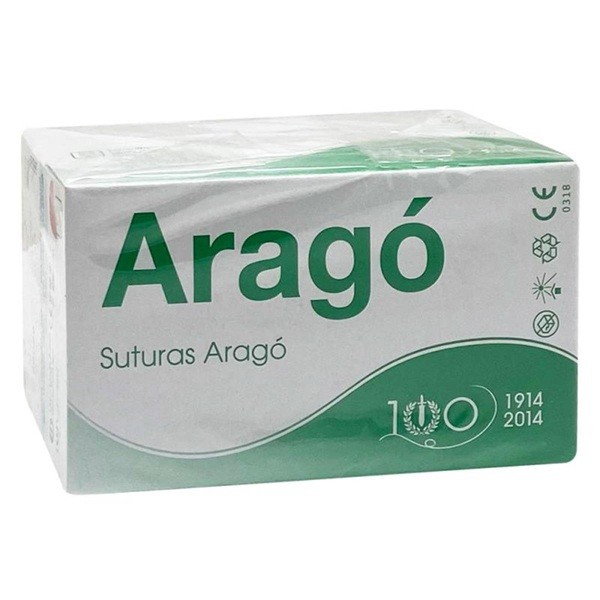 Sutura seda TC16 Aragó 1/2 Tiangular 26mm 12 uds