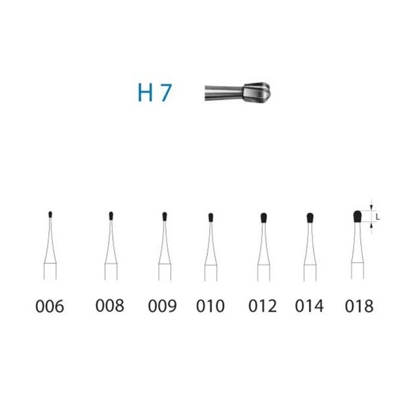 H7 Fresa Contra Ángulo Carburo Tungsteno Pera Komet 5 uds