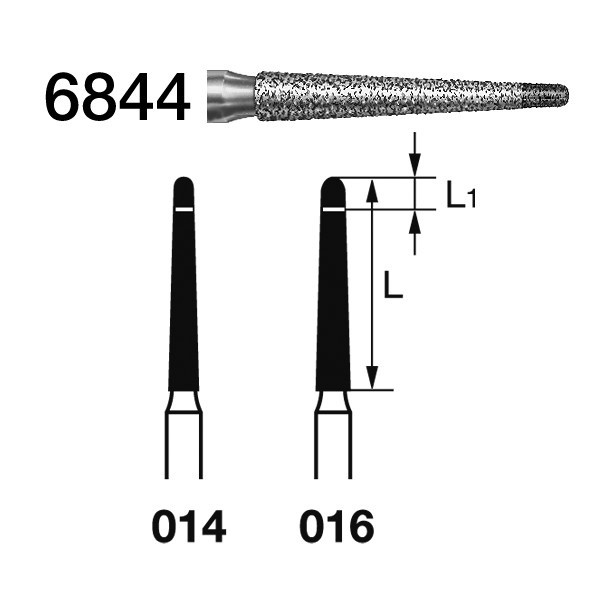 6844.314 Fresa Diamante Turbina 5 Uds