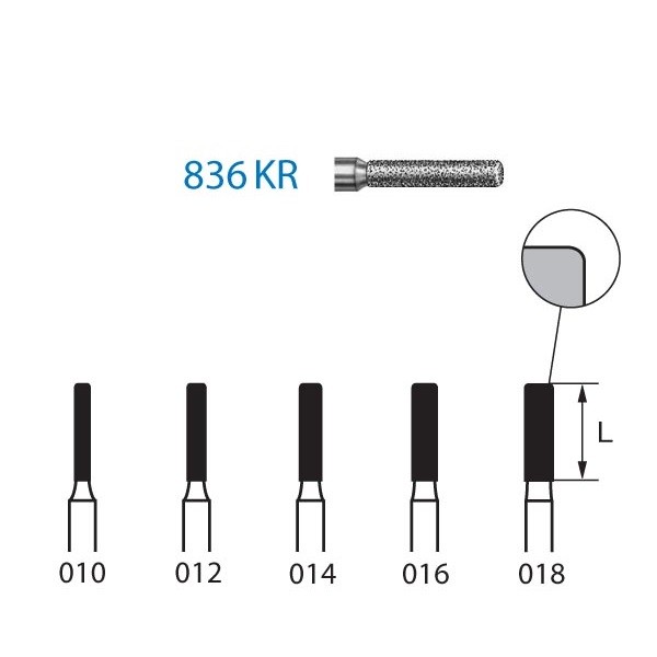 836KR.314 Fresa Diamante Turbina 5 Uds