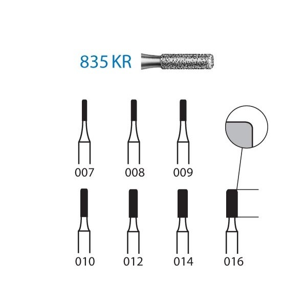 835KR.314 Fresa Diamante Turbina 5 Uds