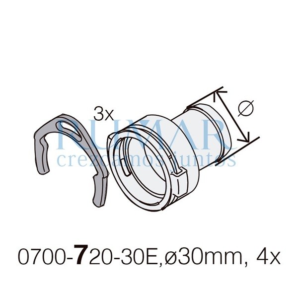 DürrConnect hembra a 30mm (K), 5uds