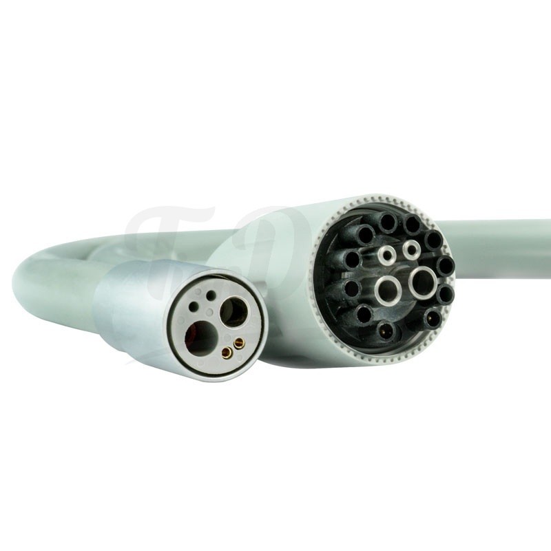 Manguera turbina TKD con luz, 6 orificios, conector CEFLA, con reg. de spray, 135cm, gris oscuro