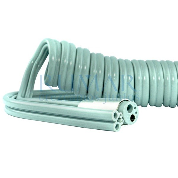 Manguera turbina TKD sin luz, 4 orificios, open end, rizada, 160cm, gris oscuro