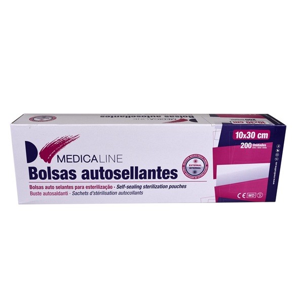 Bolsas esterilización Autoadhesivas 10cm x 30cm 200 uds Medicaline