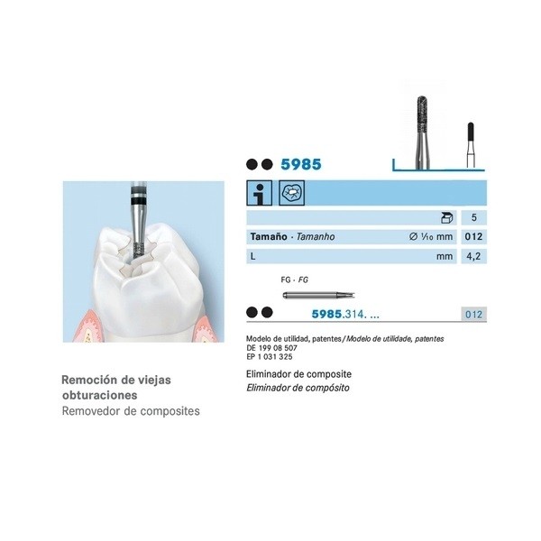 5985.314.012 Fresa Retirar Composite 5 Uds