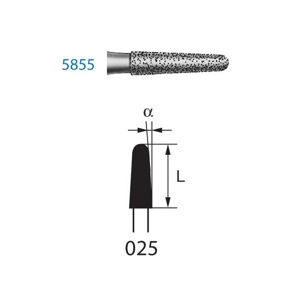 5855.314.025 Fresa Diamante Turbina Komet 5 Uds
