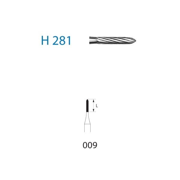 H281.314.009 Fresa Tungsteno Turbina 5 uds