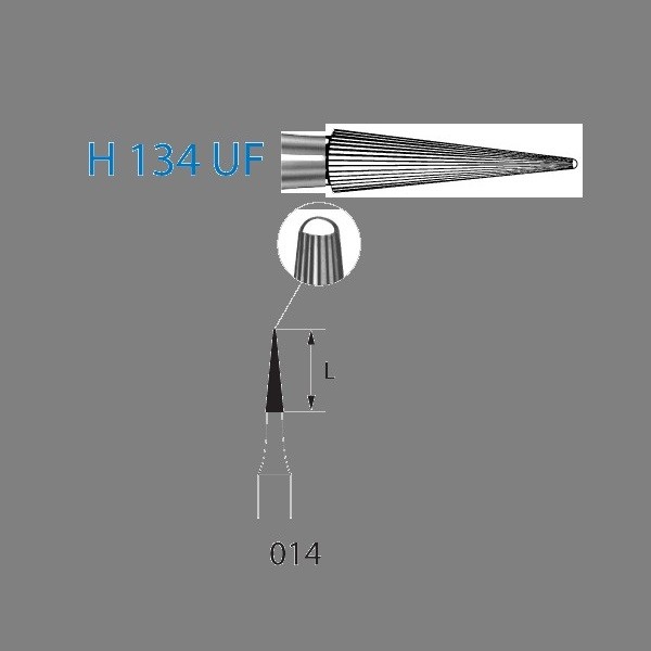 H134UF.314.014 Fresa Turbina Tungsteno Lanza Komet 1 ud