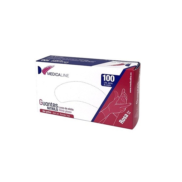 Guante nitrilo rosa Medicaline 100 Uds