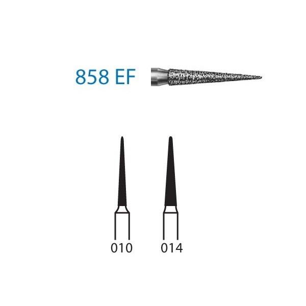 858EF.314 Fresa Turbina Diamante Lanza 5 Uds