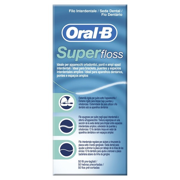 SuperFloss Hilo Dental ORAL B 50 hilos