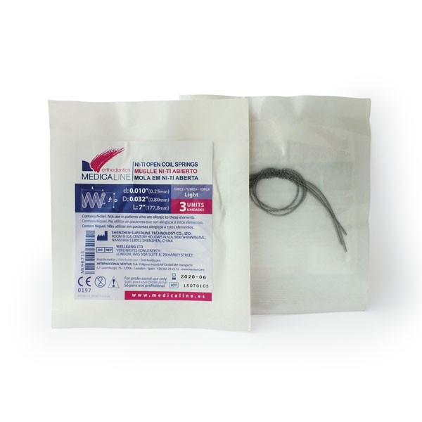 Coils NiTi Abierto Ø:.010" Ø:.032" L.:7" Medicaline 3 Uds