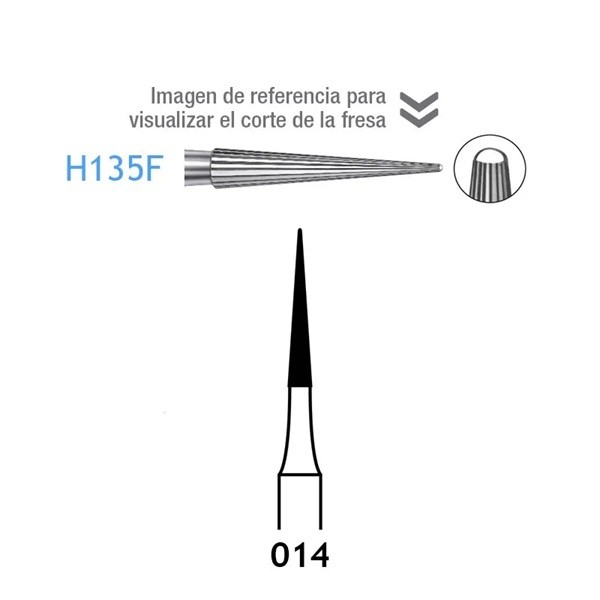 H135F.314.014 Fresa Tungsteno Turbina 5 uds
