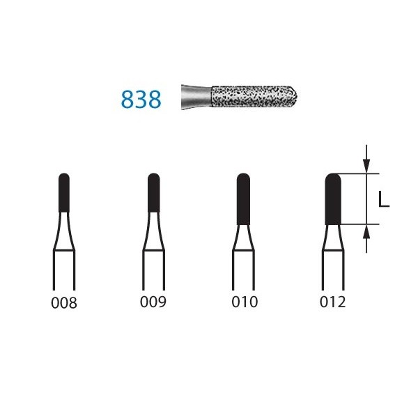 838.314 Fresa Turbina Diamante Komet 5 Uds