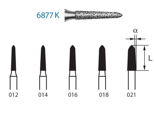 6877K.314 Fresa Turbina Diamante 5 Uds